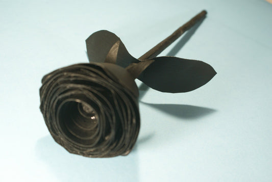 Handmade wooden black rose