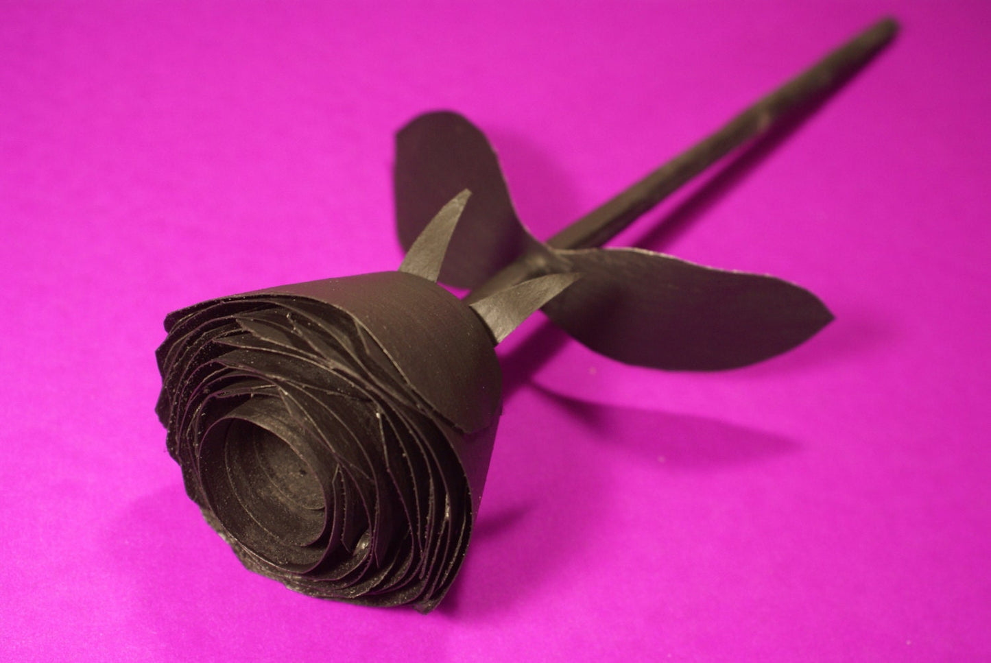 Handmade wooden black rose