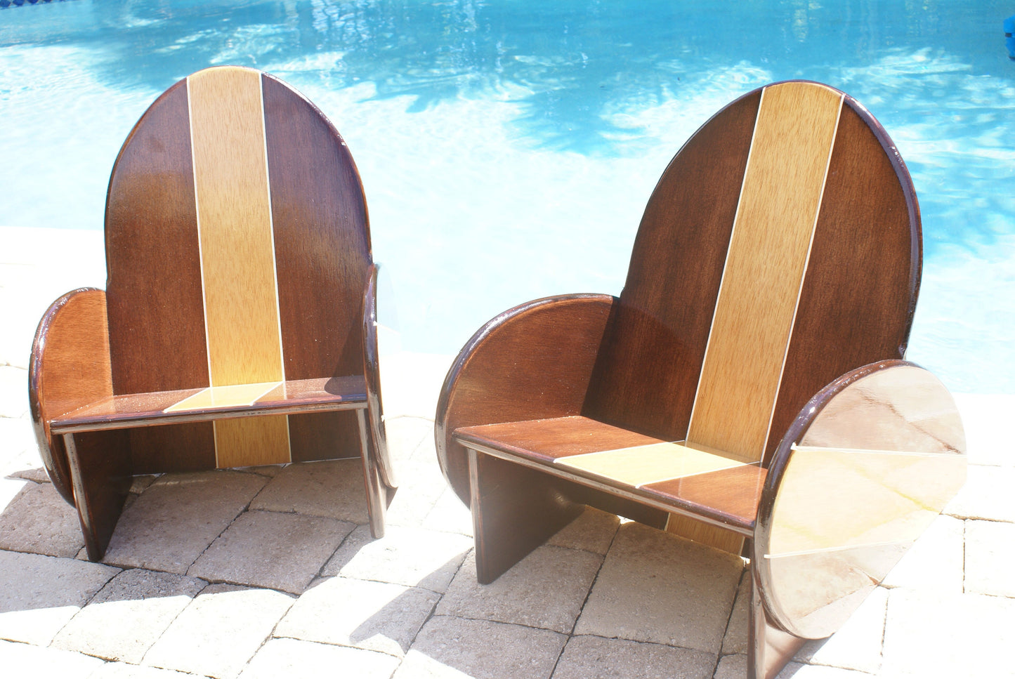 Vintage look Surfboard kids Chair with 2 tone finish