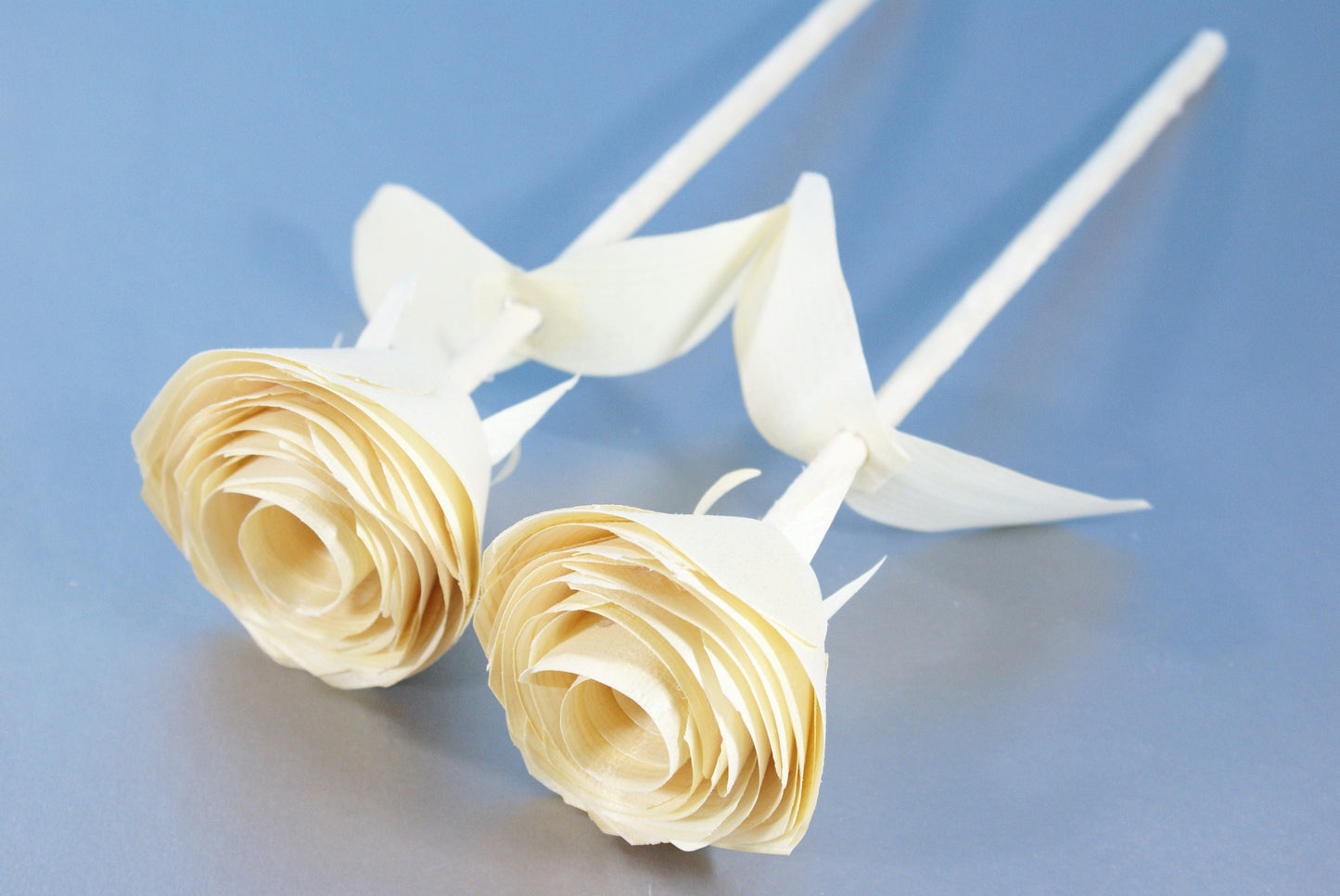 2 Handmade wood roses for anniversary gift