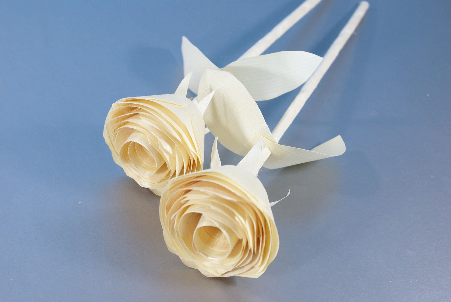 2 Handmade wood roses for anniversary gift