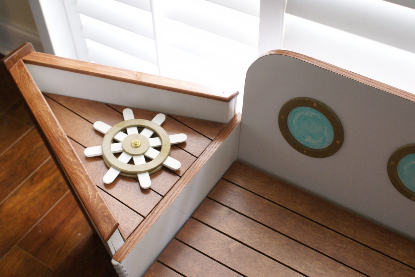 Nautical themed Storage bench for entryway or toy chest