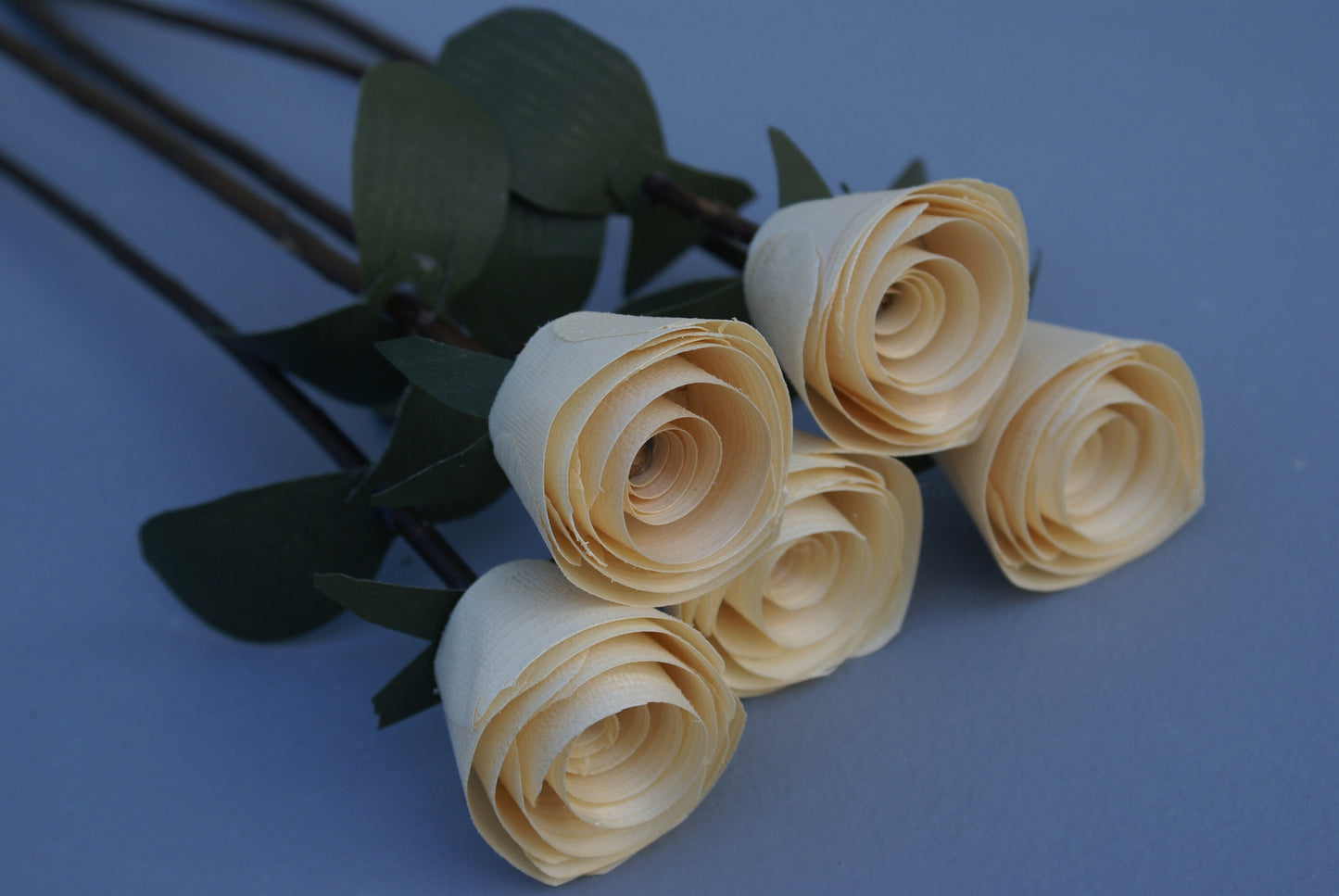 Handmade wood roses, wooden roses with real wood branches