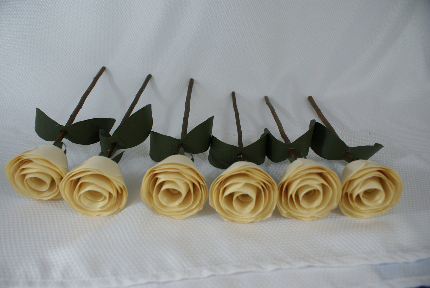 6 Wood Roses with tree branch stems