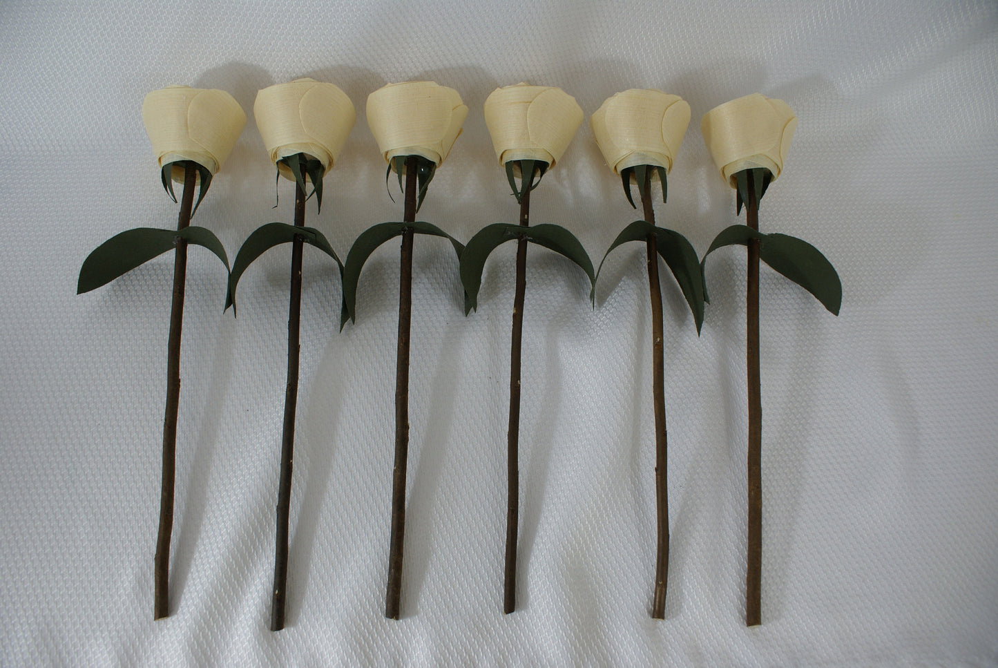 6 Wood Roses with tree branch stems