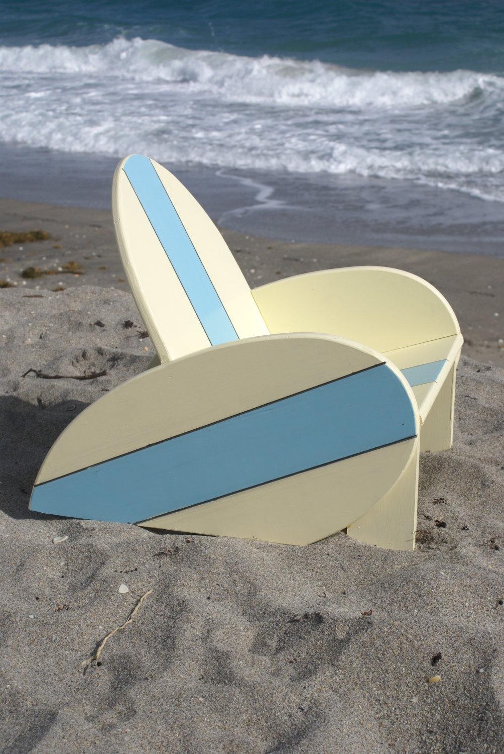 Surfboard Chair for kids with Blue Stripes