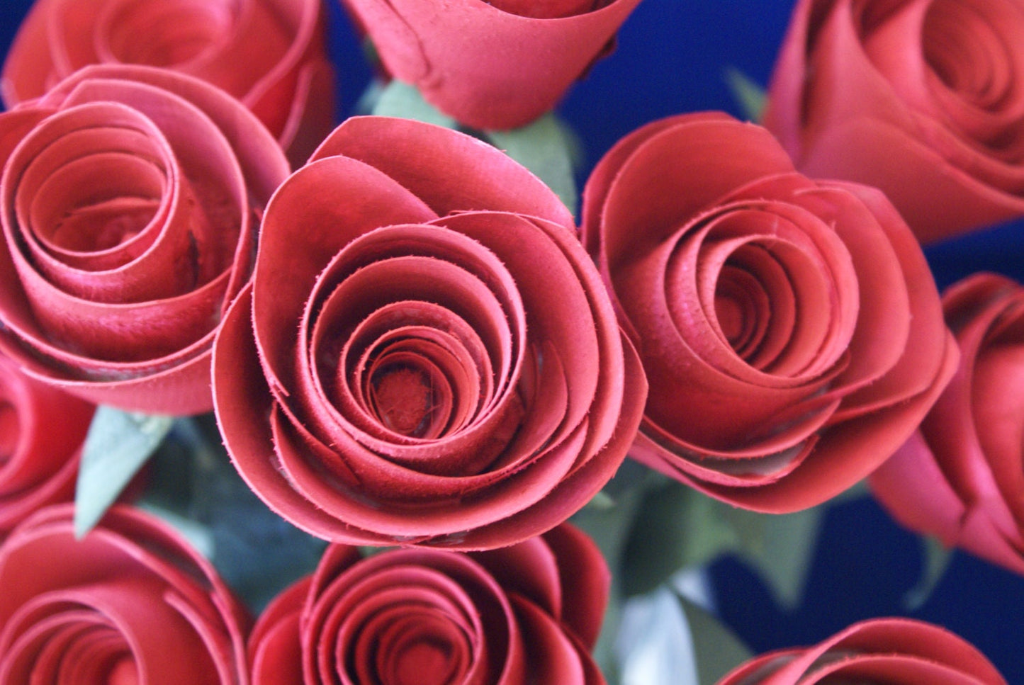 12 Handmade Red wooden rose