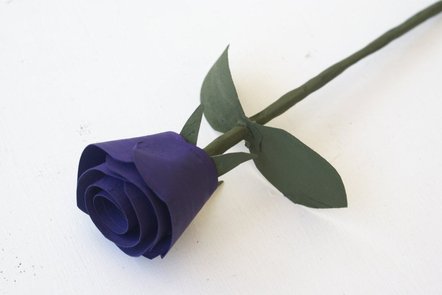 Handmade purple wooden rose for anniversary gift