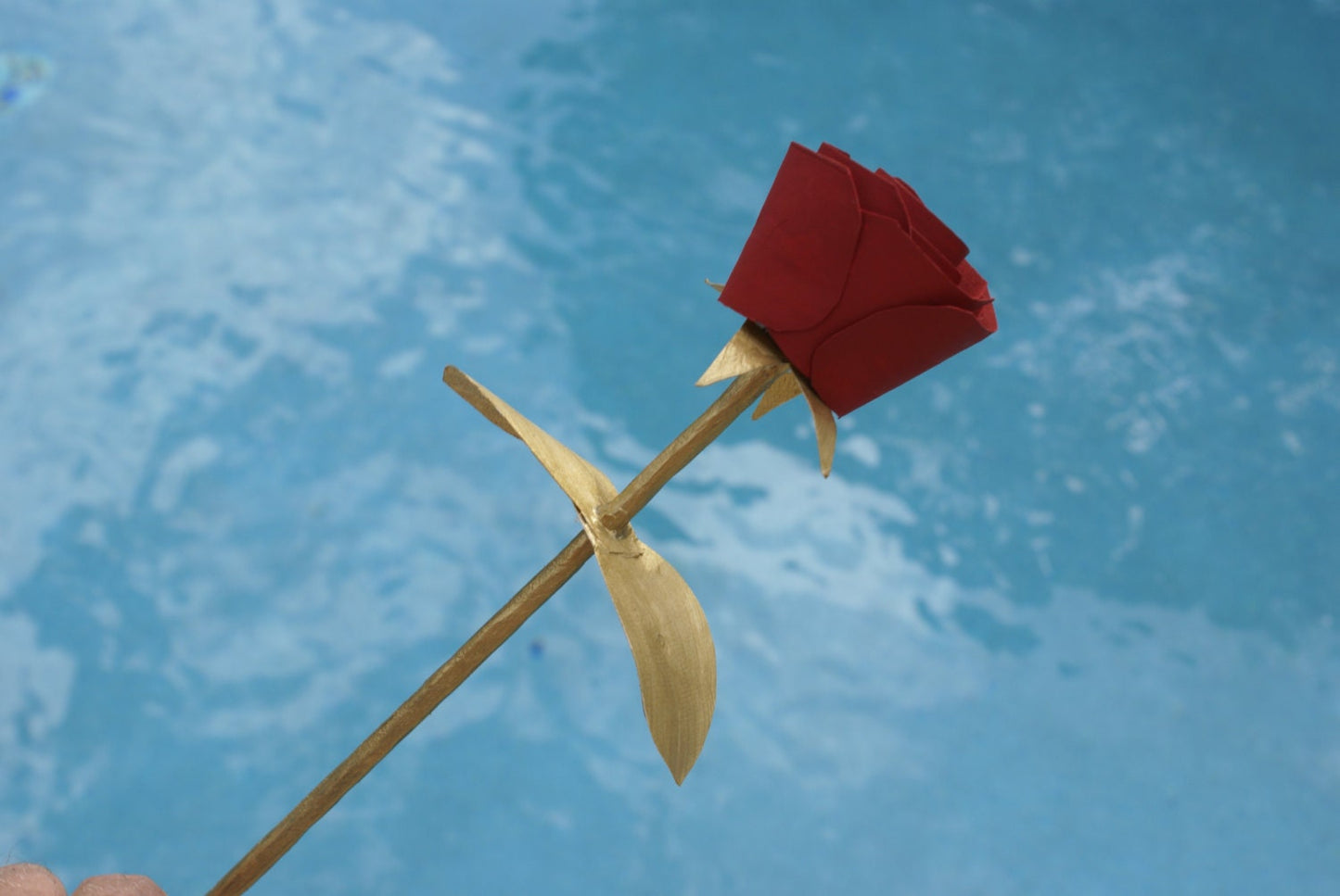 Handmade wooden rose, Red and Gold Rose for FSU fans