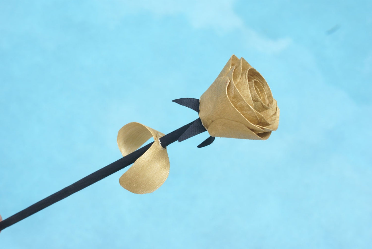 Handmade wood rose, Gold and black wooden rose UCF Fans