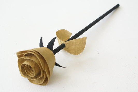Handmade wood rose, Gold and black wooden rose  UCF Fans