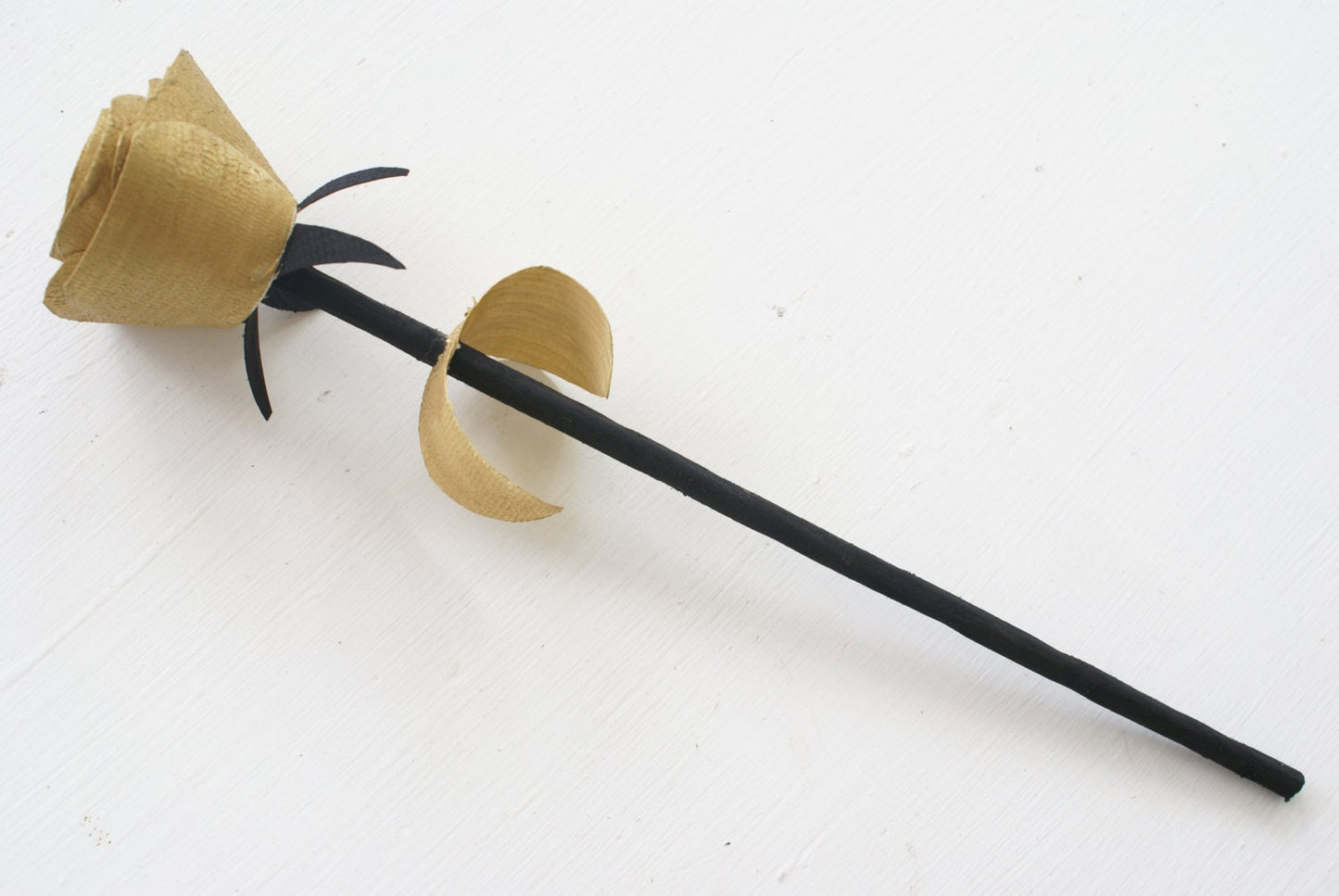 Handmade wood rose, Gold and black wooden rose UCF Fans