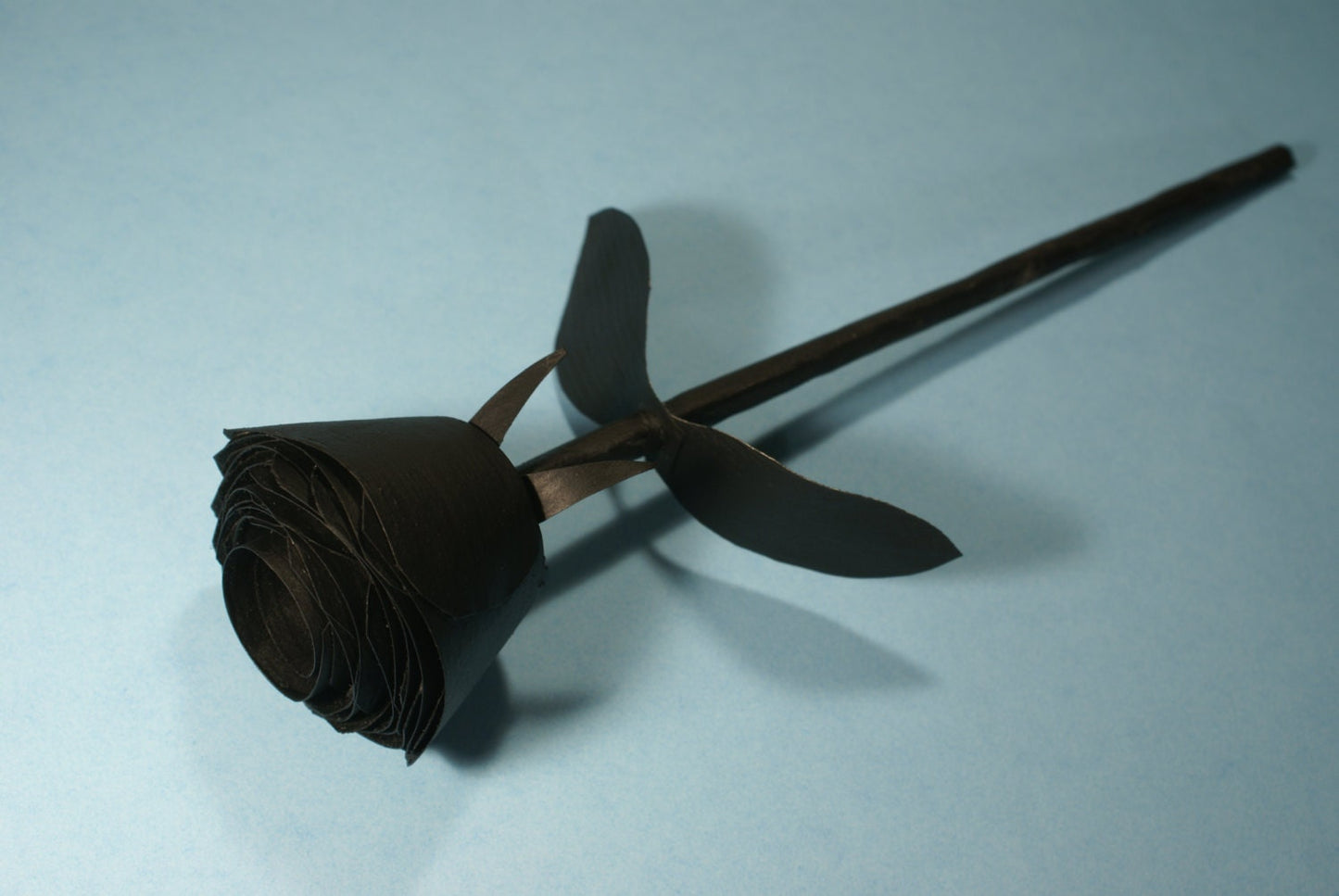 Handmade wooden black rose