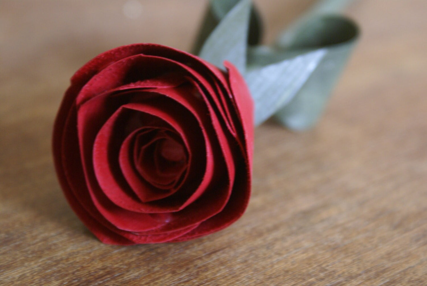 Wooden red rose