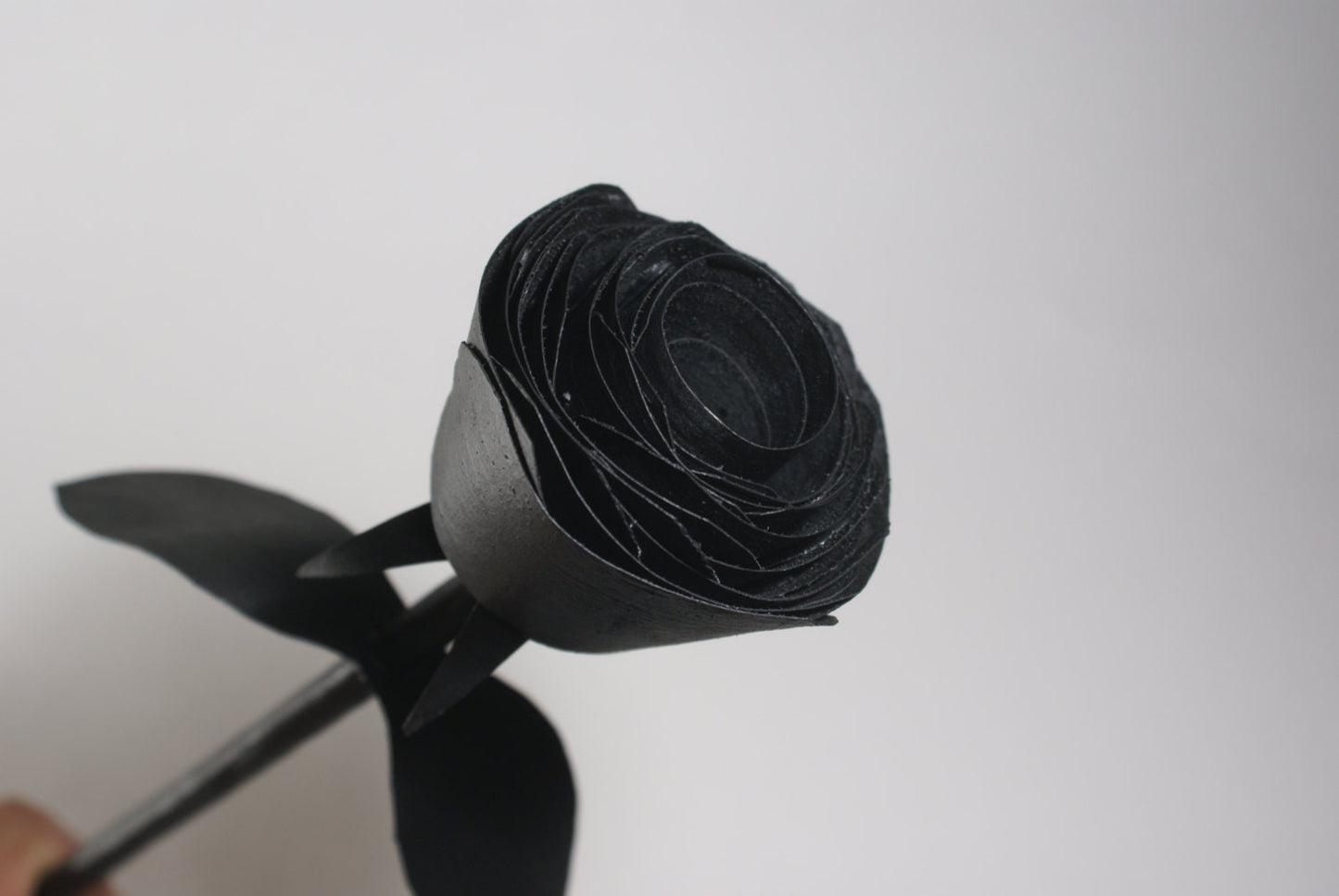 Handmade wooden black rose