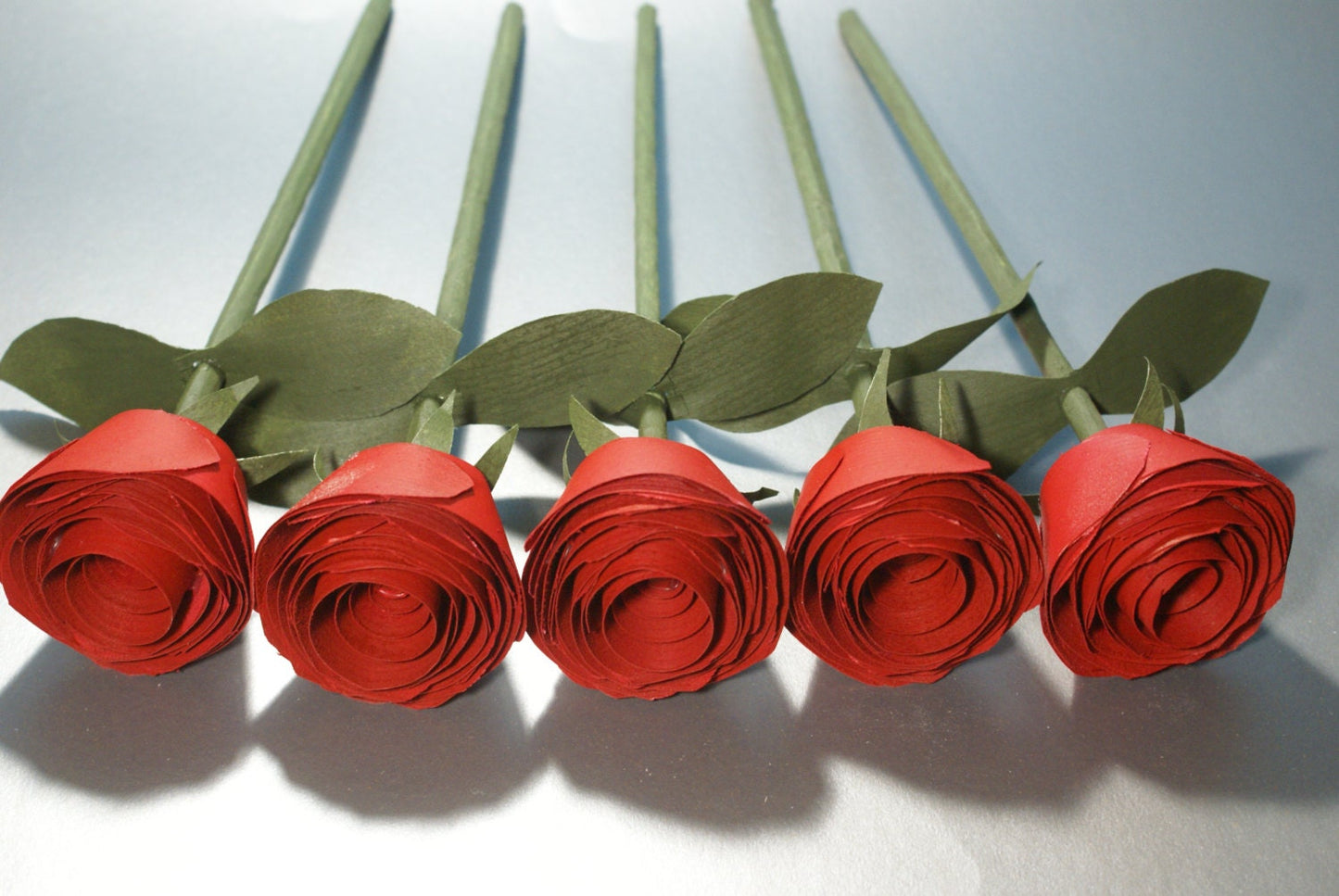 5 Handmade wood roses