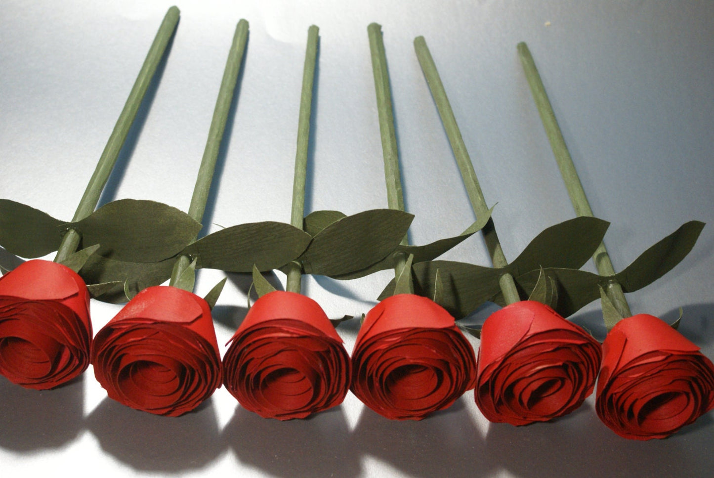 6 Handmade wood roses