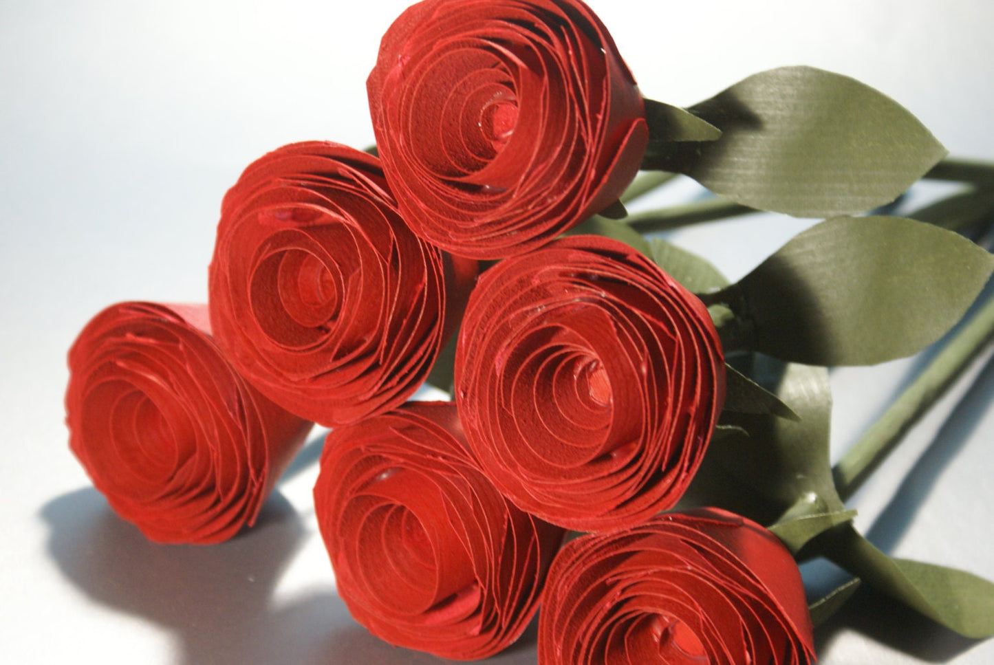 6 Handmade wood roses