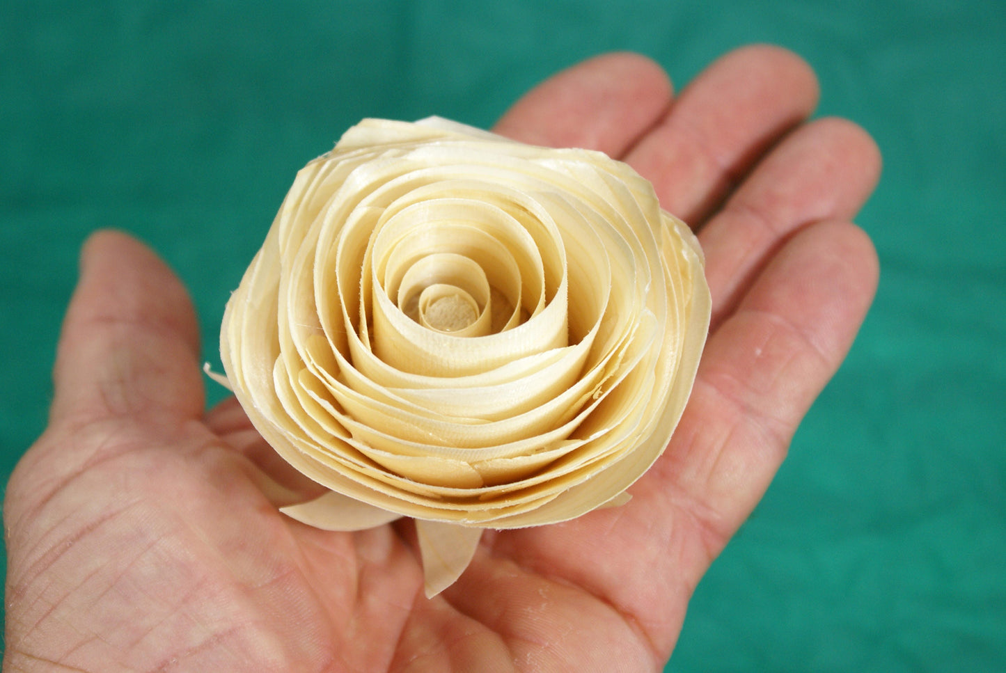 Handmade wood rose refrigerator magnet