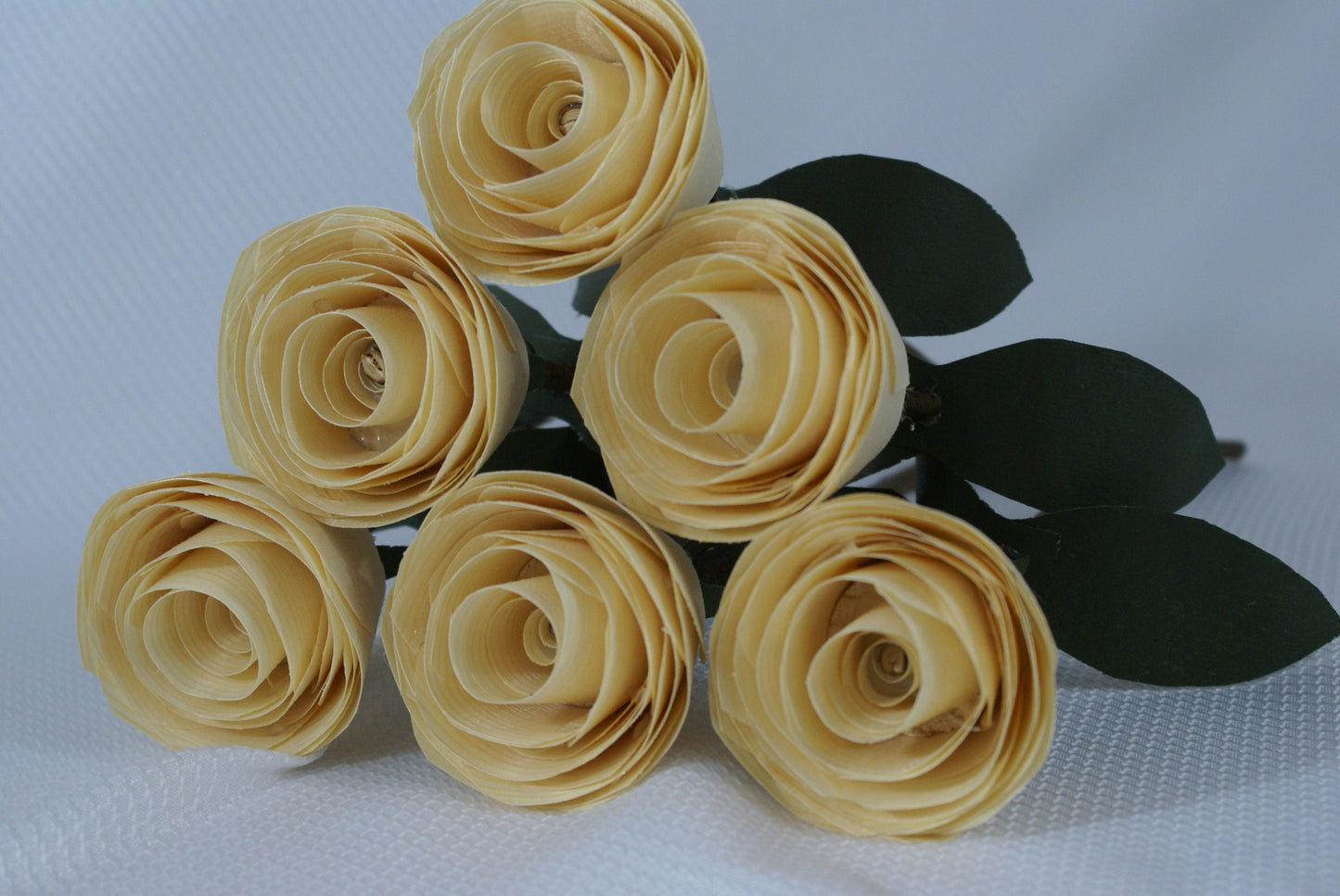 6 Wood Roses with tree branch stems