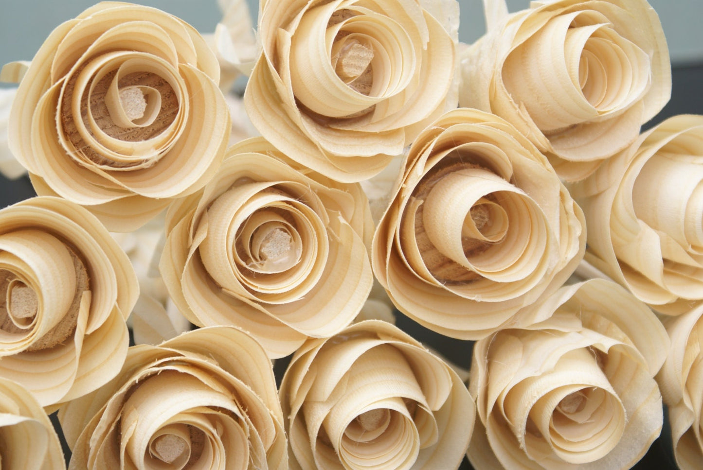 12 Handmade wood roses