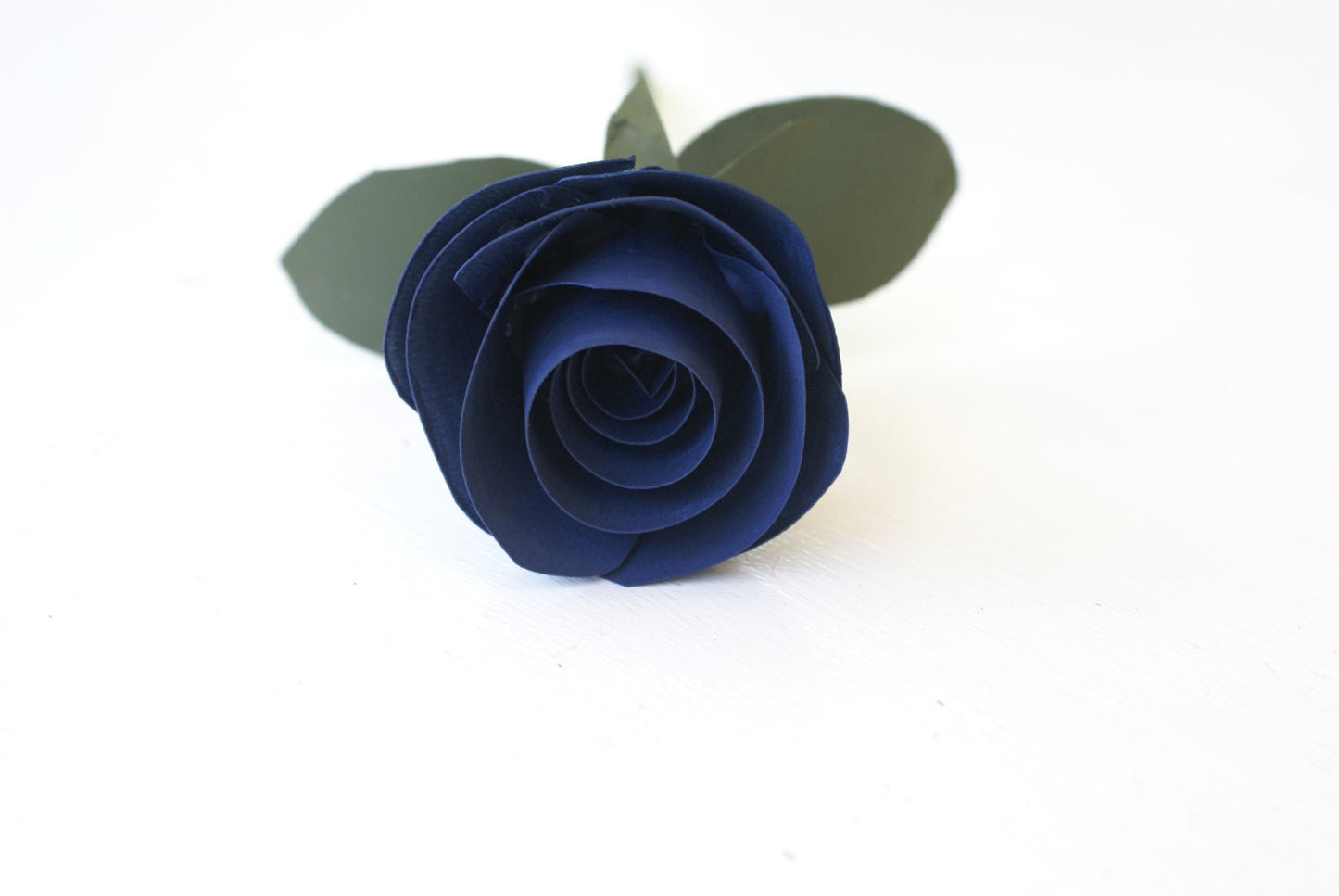 Handmade blue wood rose