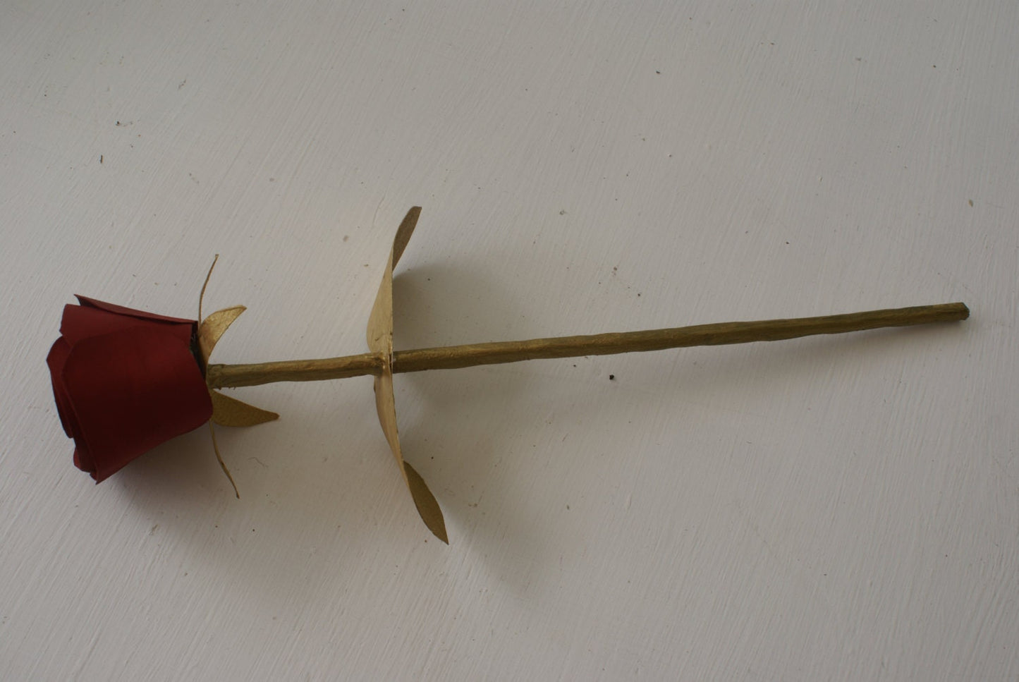 Handmade wooden rose,  Red and Gold Rose for FSU fans