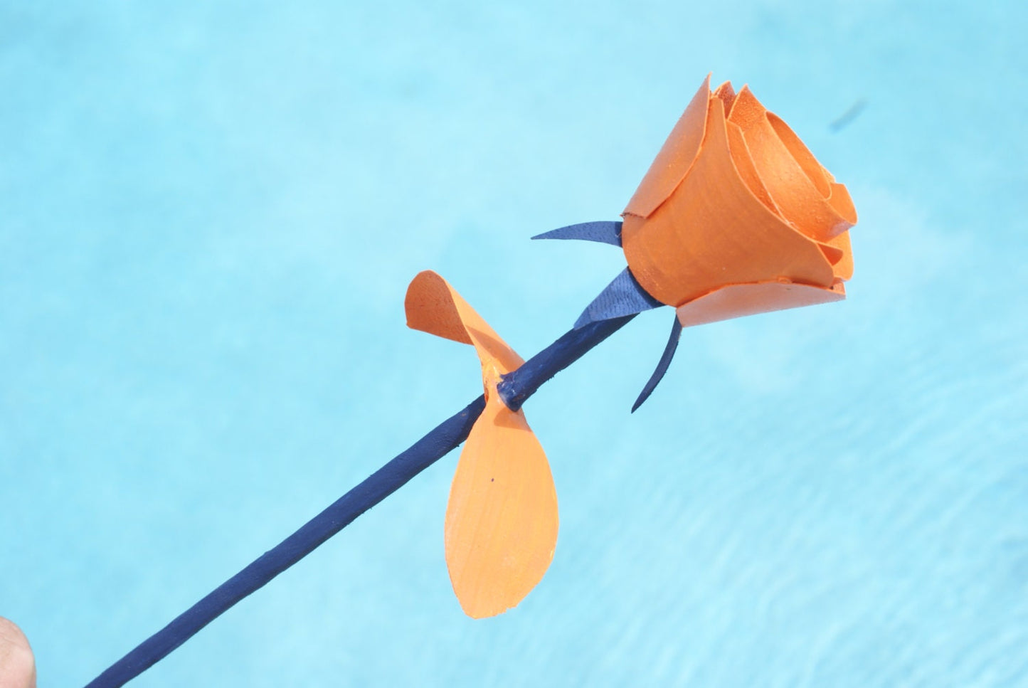 Handmade wooden Orange and Blue Rose for UF fans