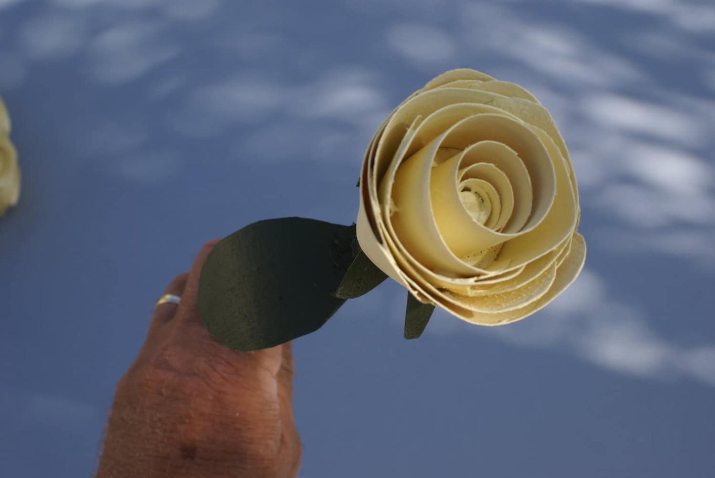 Handmade wooden Yellow Rose