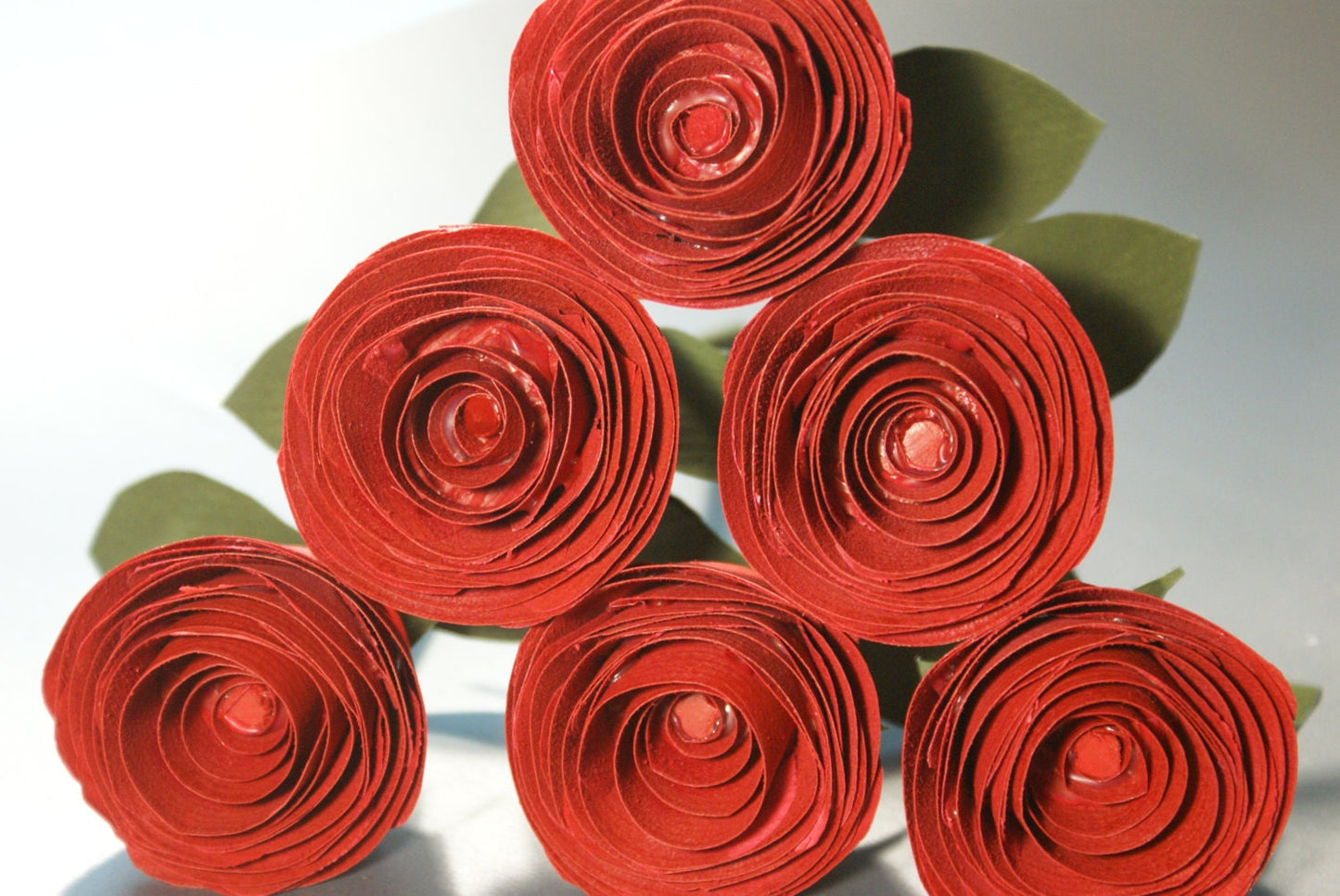 6 Handmade wood roses