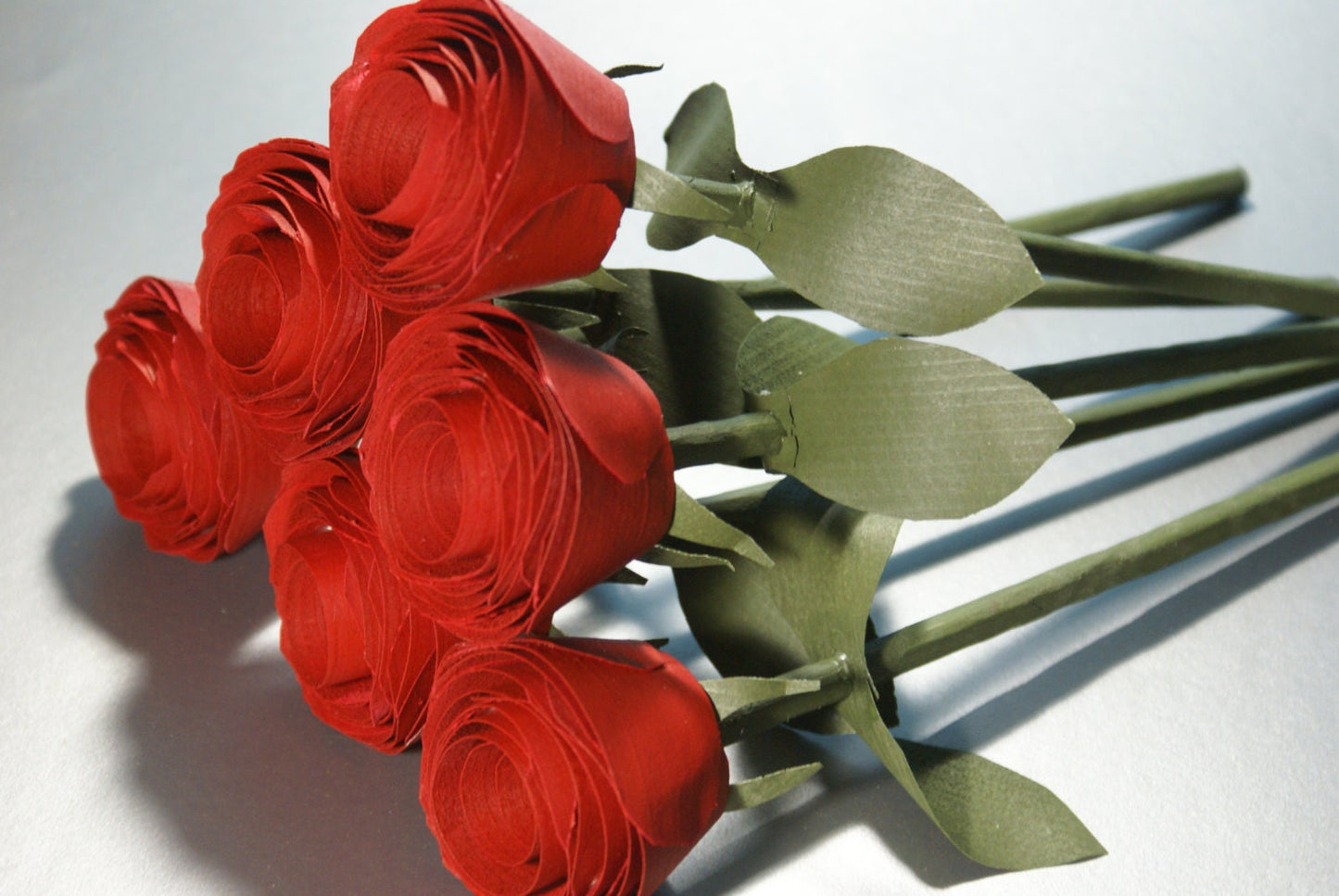 6 Handmade wood roses